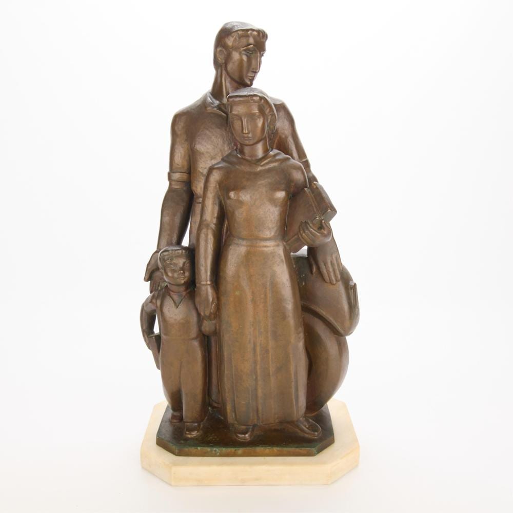 Perna Krick comparable auction result: perna krick american family wpa bronze sculpture
