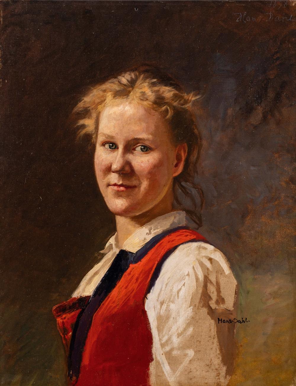 Hans Dahl comparable auction result: hans dahl en bondejente