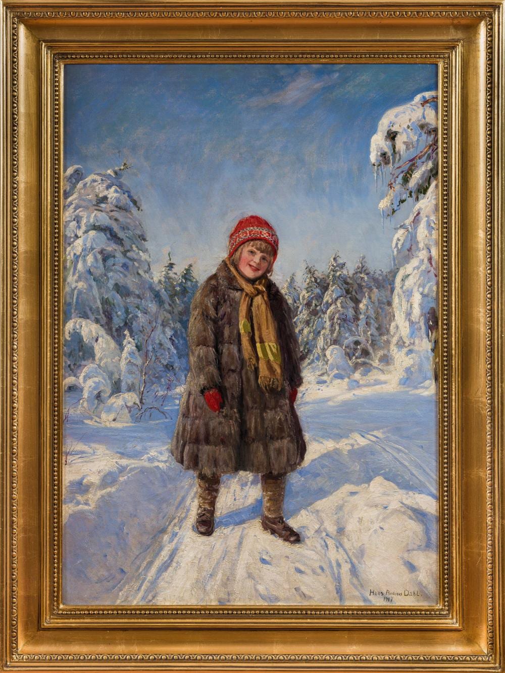 Hans Dahl comparable auction result: hans andreas dahl den blide vinterjenta i nordmarka 1917
