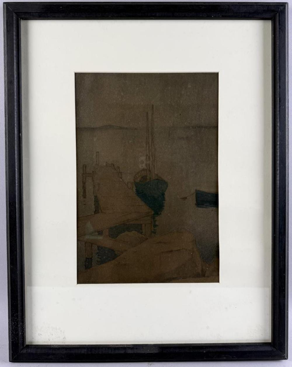 George Joseph Koch comparable auction result: george joseph koch california new jersey 1885 1951 nocturnal harbor scene watercolor 13 75 x 9 5 sight framed 23 5 x 18 5