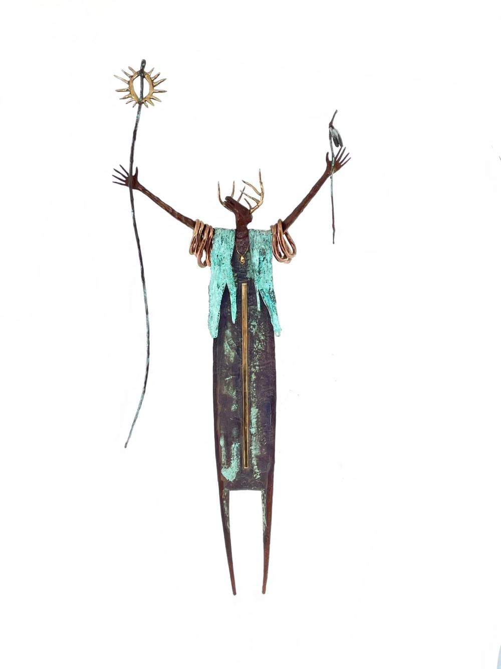 Bill Worrell comparable auction result: bill worrell shaman of the seven caveats bronze sculpture