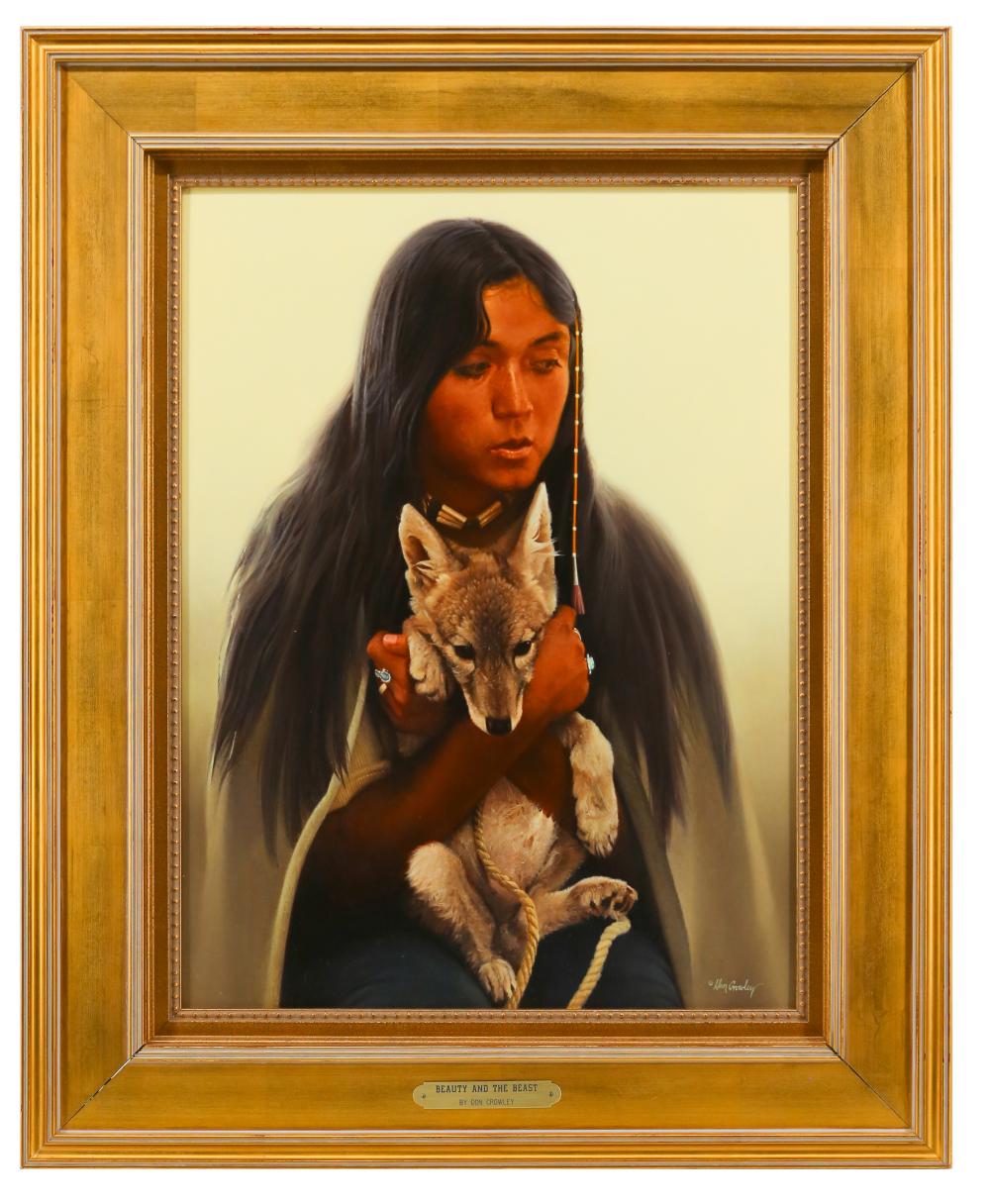 Don Crowley comparable auction result: don crowley beauty and the beast oil on board