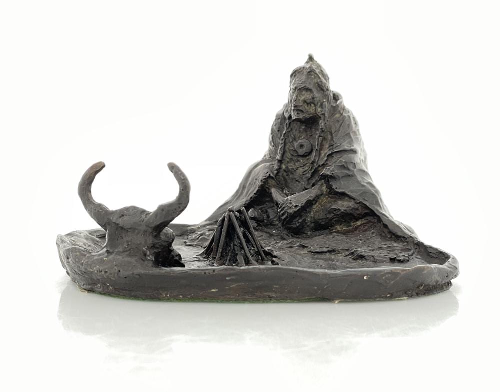 Olaf Wieghorst comparable auction result: olaf wieghorst praying to the buffalo spirit bronze sculpture