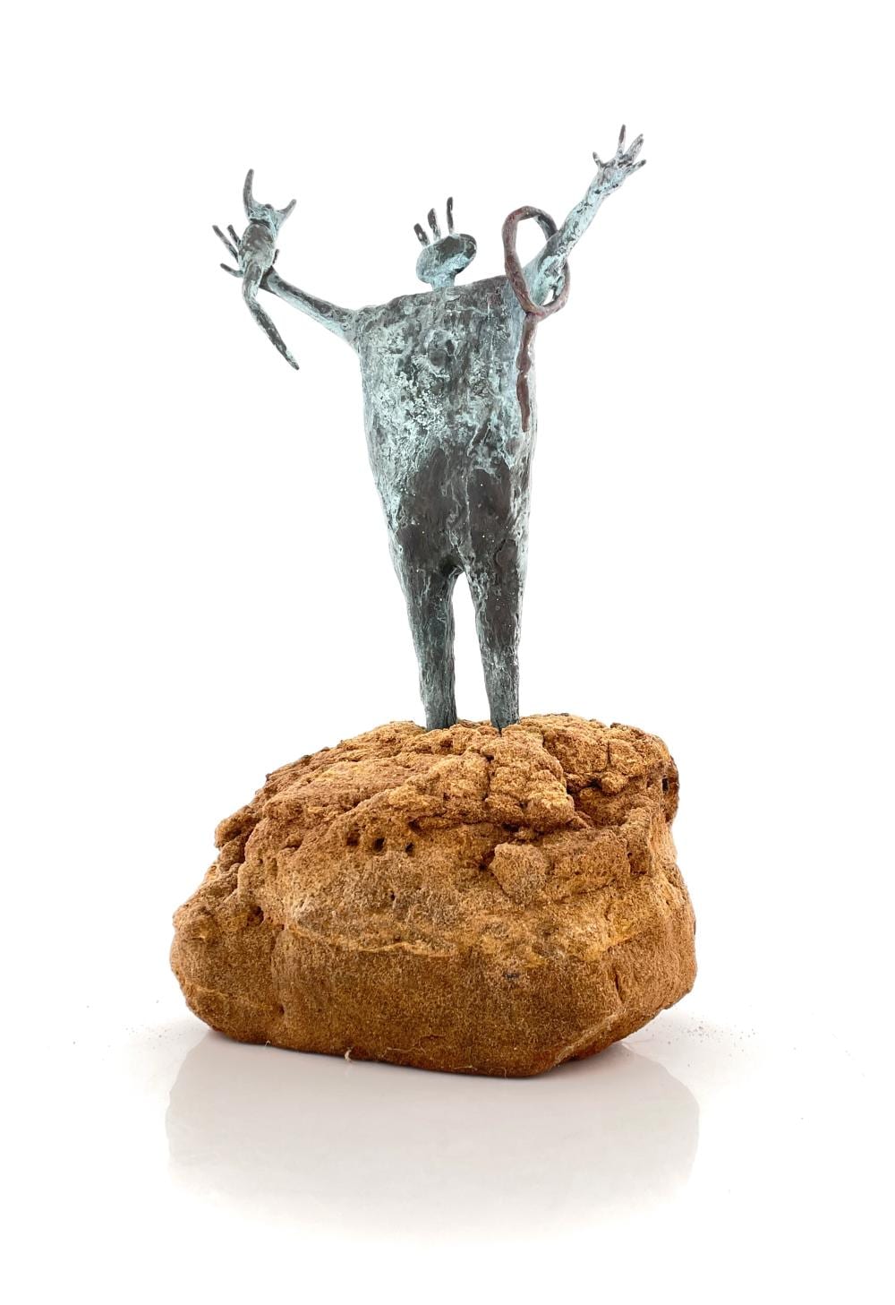 Bill Worrell comparable auction result: bill worrell shaman bronze stone sculpture