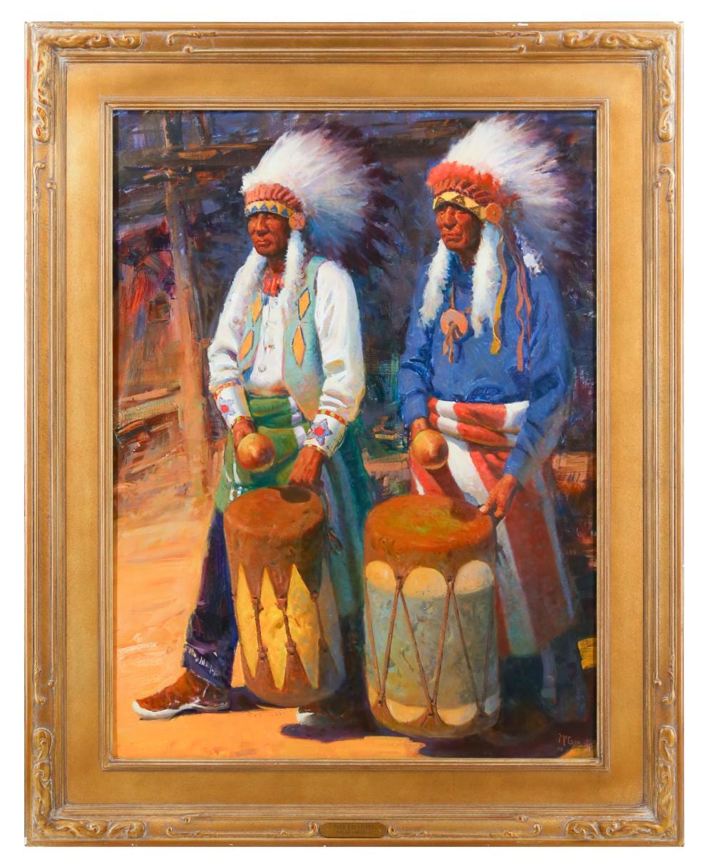 Buck McCain comparable auction result: buck mccain taos drummers oil on canvas