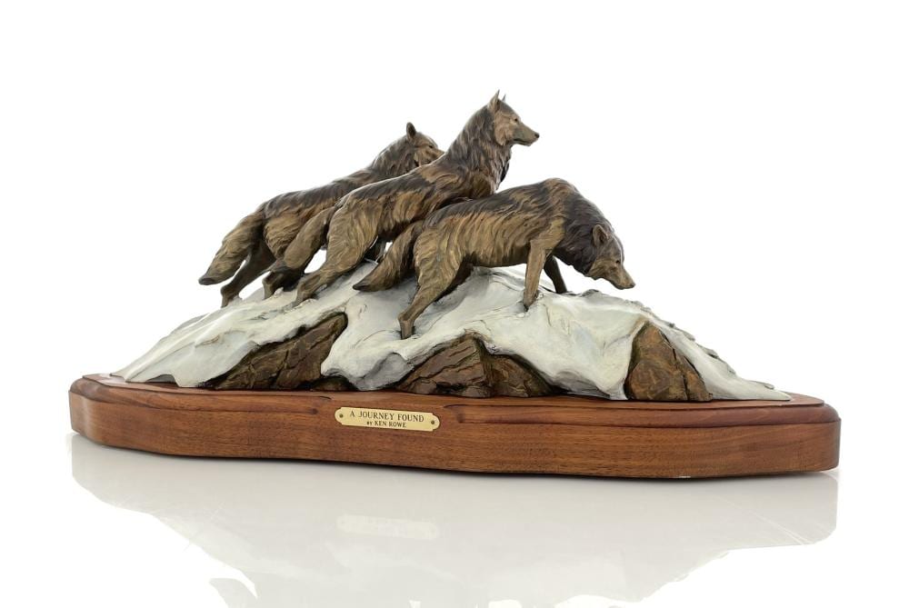 Ken Rowe comparable auction result: ken rowe a journey found bronze sculpture