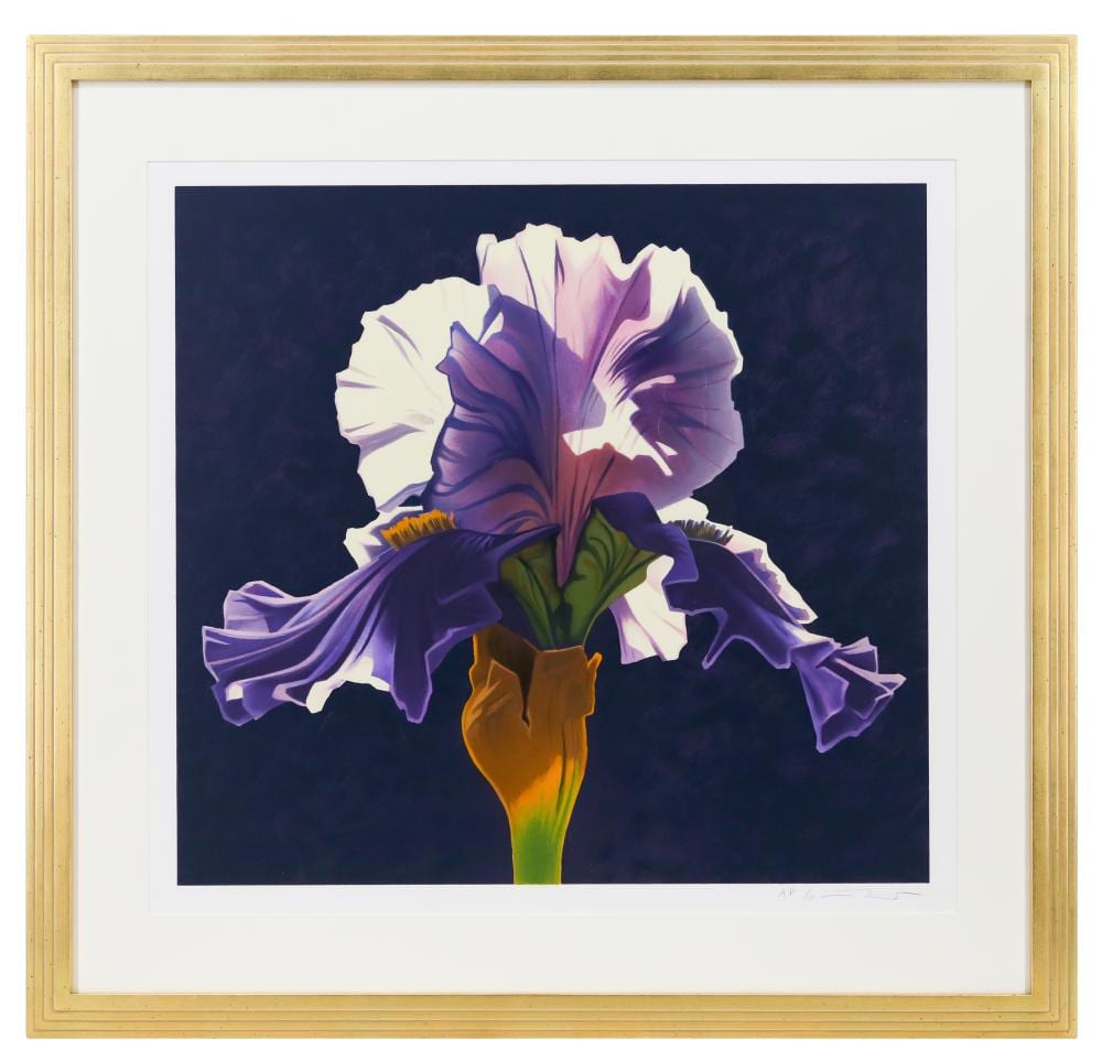 Ed Mell comparable auction result: ed mell morning iris lithograph