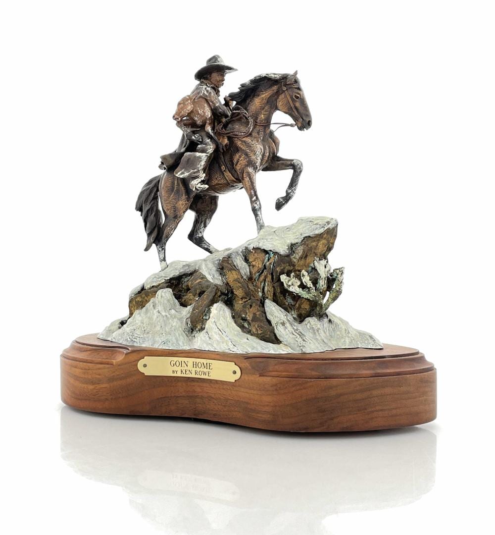 Ken Rowe comparable auction result: ken rowe goin home bronze sculpture