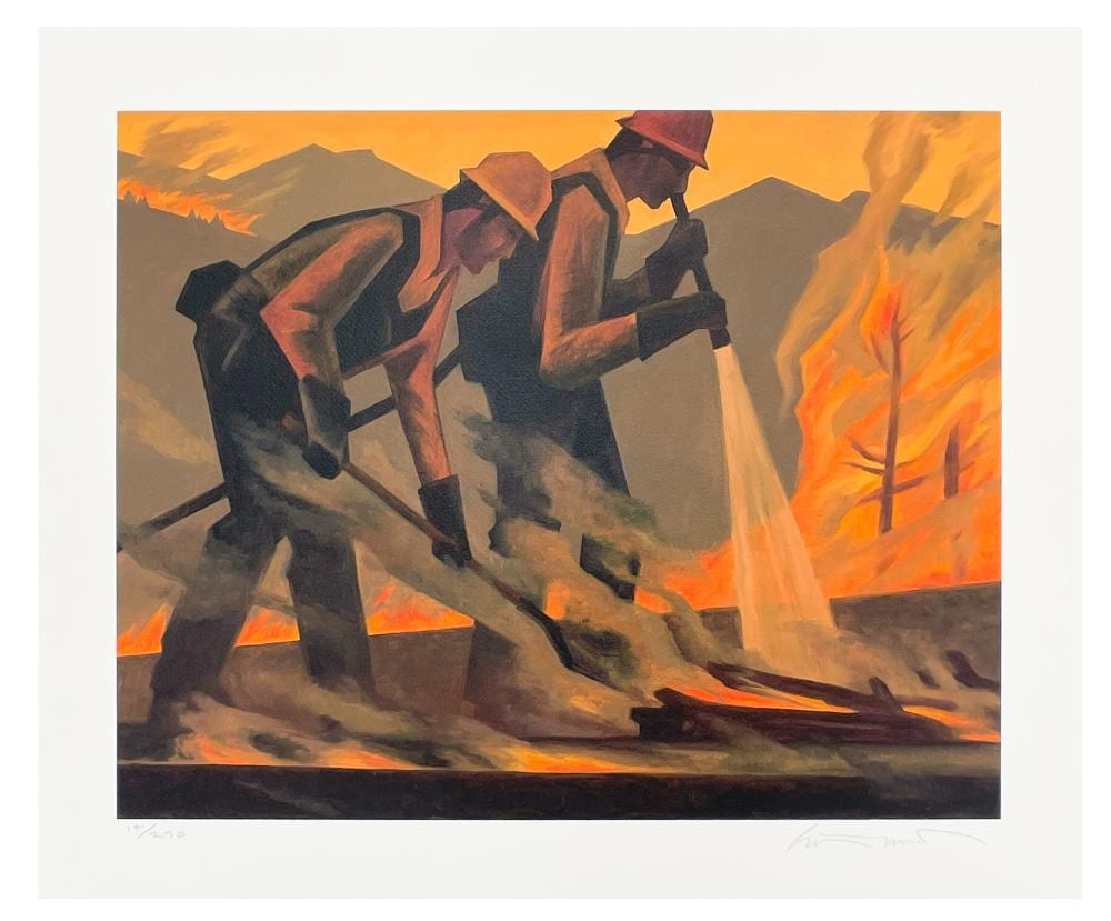 Ed Mell comparable auction result: ed mell courage under fire signed giclee print on paper