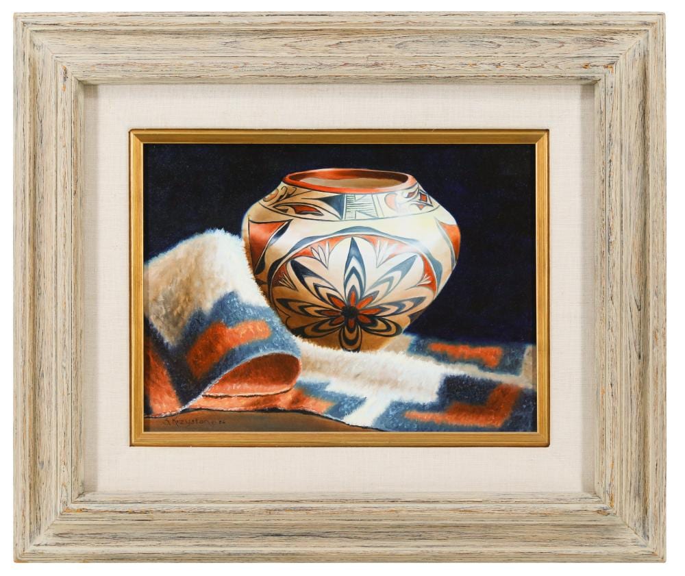 sue krzyston clay and fiber oil on canvas · Bradford's · 2026-05-03 Sue Krzyston comparable auction result: sue krzyston clay and fiber oil on canvas