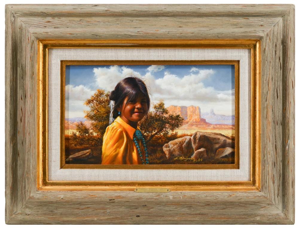 Alfredo Rodriguez comparable auction result: alfredo rodriguez little navajo girl oil on board
