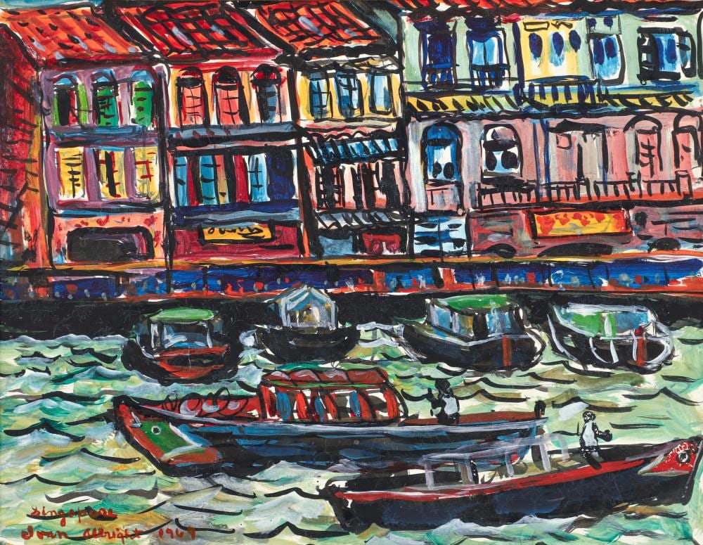 Ivan Albright comparable auction result: ivan albright 1969 work on paper singapore harbor