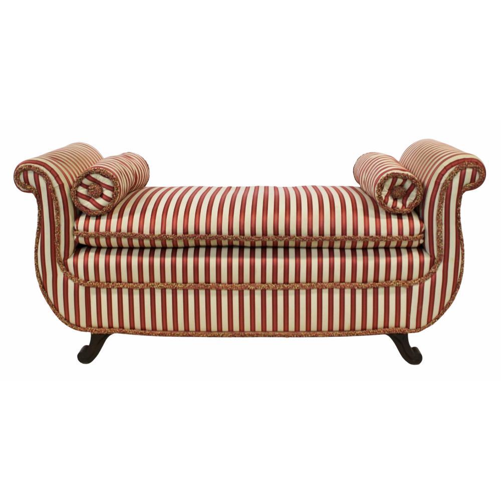 Vintage & Fine Quality Upholstered Scroll Arm sold by Clarke Auction Gallery, lot 413 — auction record photograph