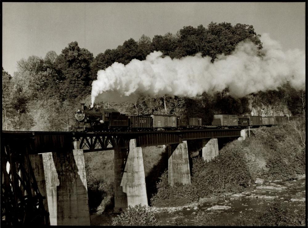 Ogle Winston Link comparable auction result: ogle winston link 1914 2001 locomotive 382 blows steam virginia 1955