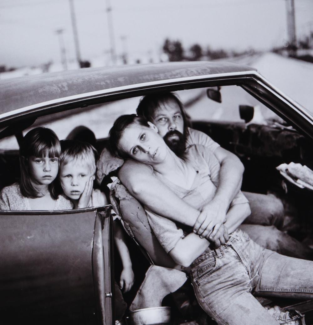 Mary Ellen Mark comparable auction result: mary ellen mark 1940 2015 homeless damm family in their car los angeles ca 1987