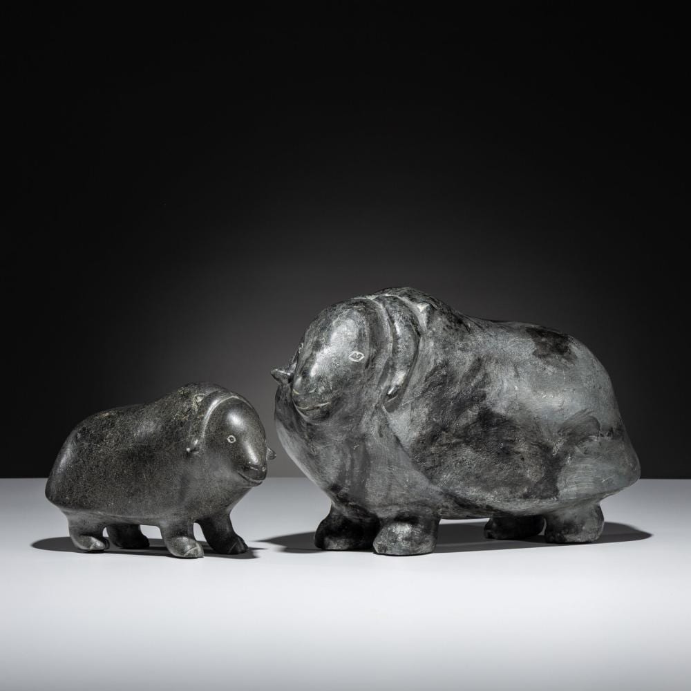 Mathew Aqigaaq comparable auction result: mathew aqigaaq inuit qamani tuaq 1940 2010 muskoxen