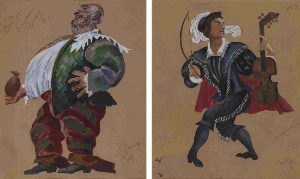 Ignaty Nivinsky comparable auction result: ignaty nivinsky 1881 1933 two costume designs probably for velvet and rags die hochzeit adrian brouwers by eduard stucken and anatoly vasilyevich lunacharsky 1927