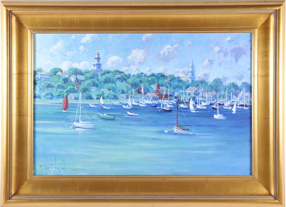 Illya Kagan comparable auction result: illya kagan oil on linen nantucket harbor