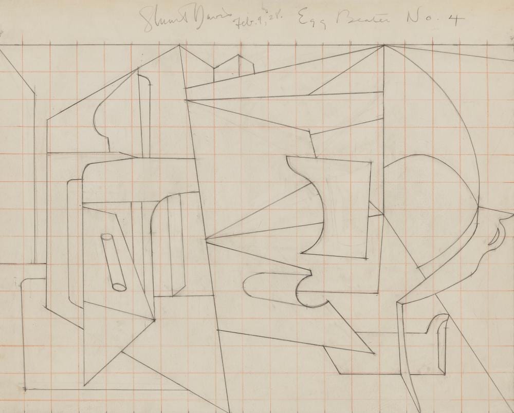Stuart Davis comparable auction result: stuart davis 1892 1964 study for egg beater no 4 pencil and colored