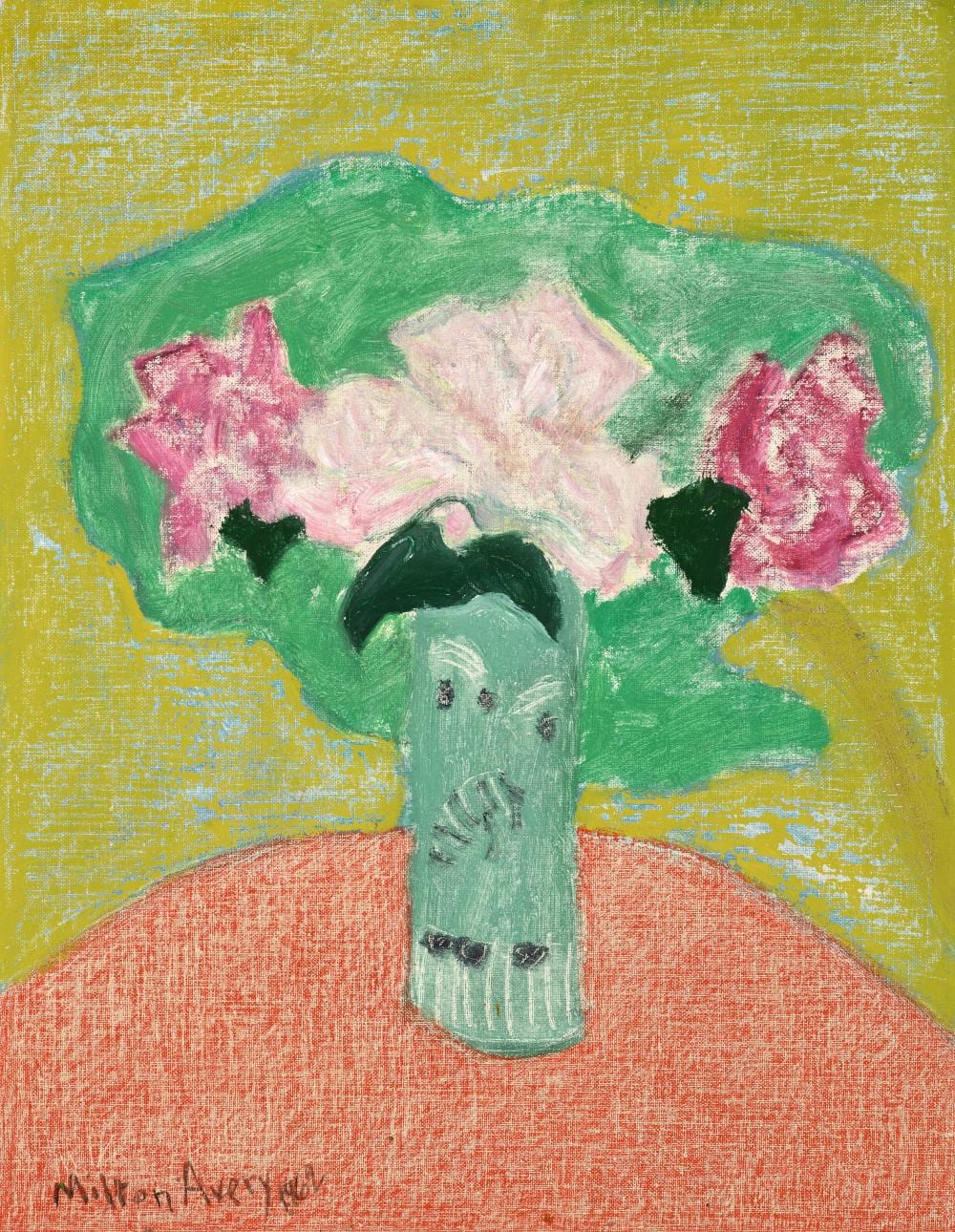 Milton Avery comparable auction result: milton avery 1885 1965 bouquet oil on canvasboard18 x 14 in 45 7 x 35