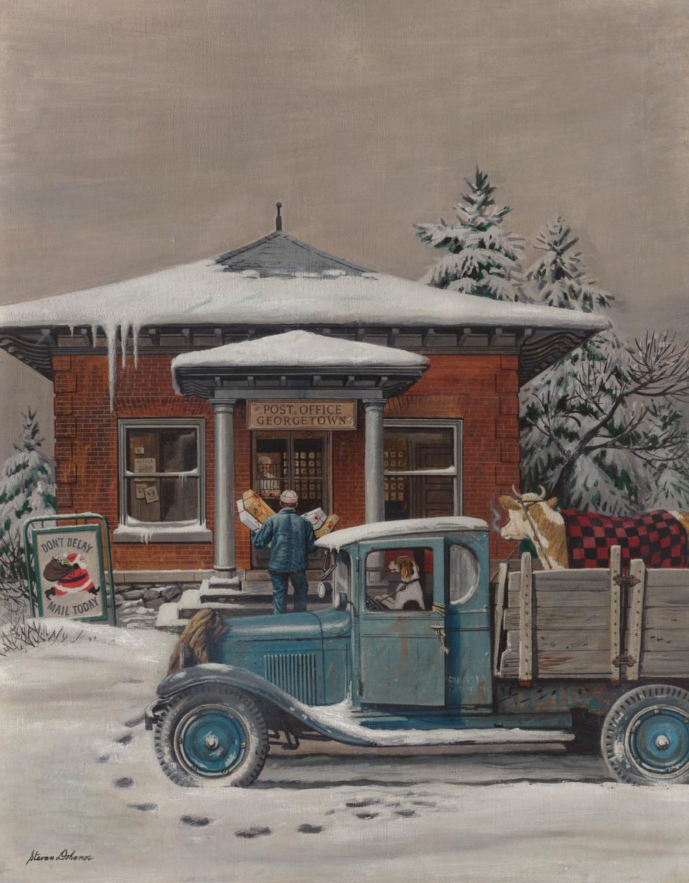 Stevan Dohanos comparable auction result: stevan dohanos 1907 1994 post office georgetown don t delay mail today