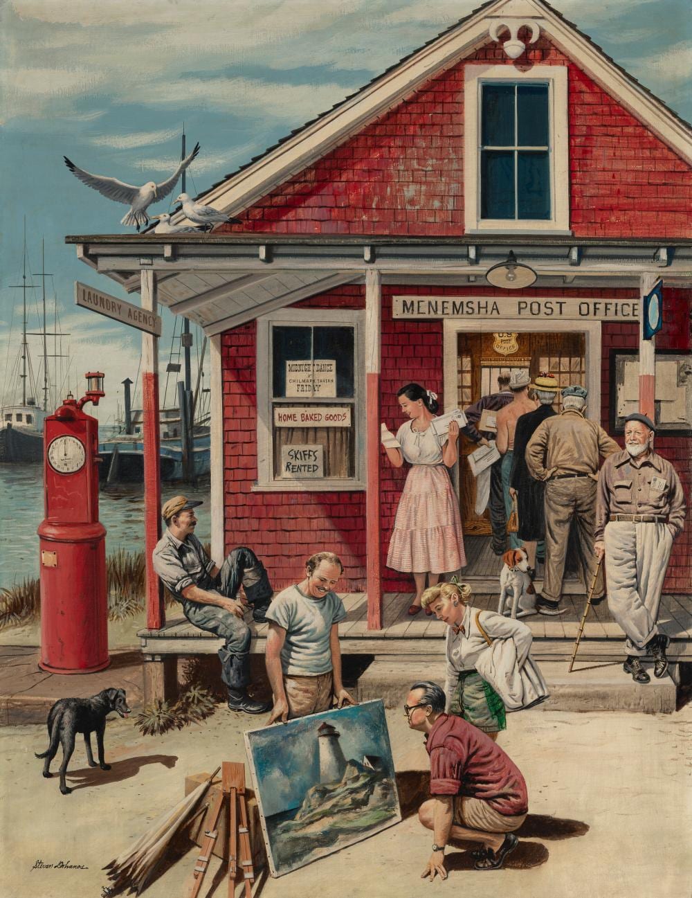 Stevan Dohanos comparable auction result: stevan dohanos 1907 1994 menemsha massachusetts post office oil on ca