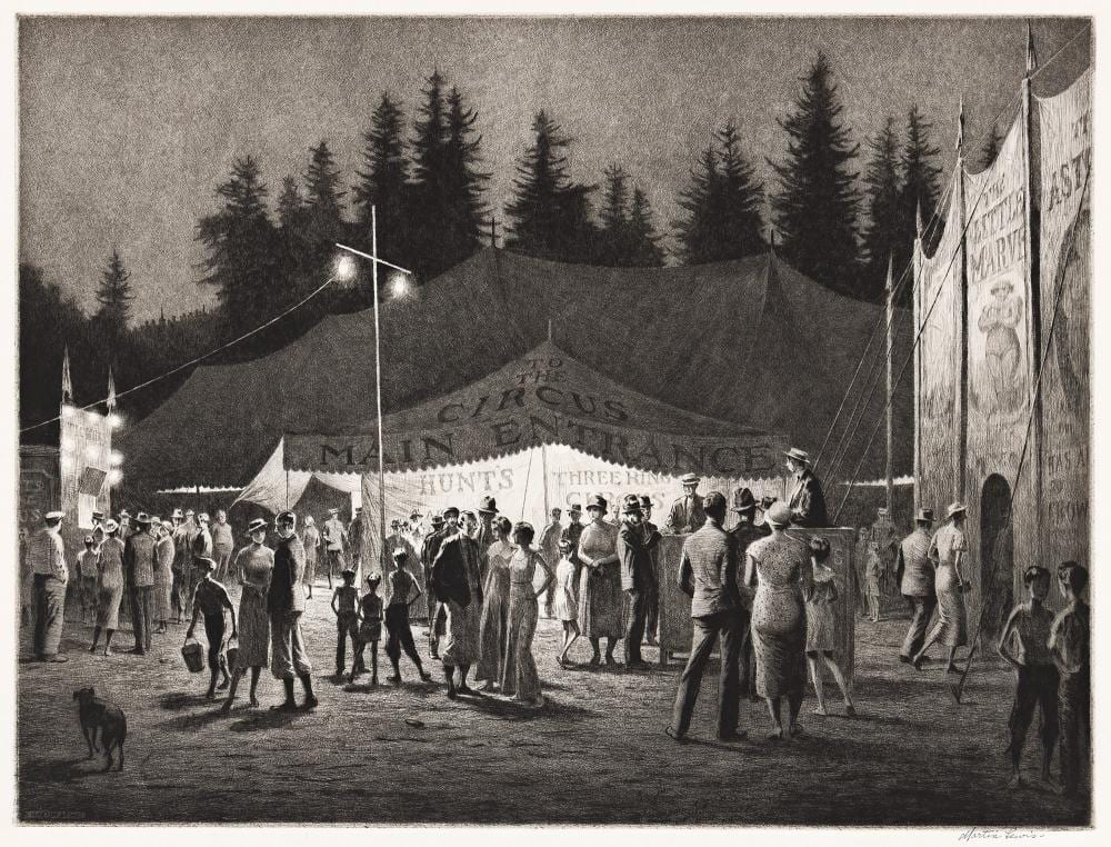 Martin Lewis comparable auction result: martin lewis 1881 1962 circus night 1933
