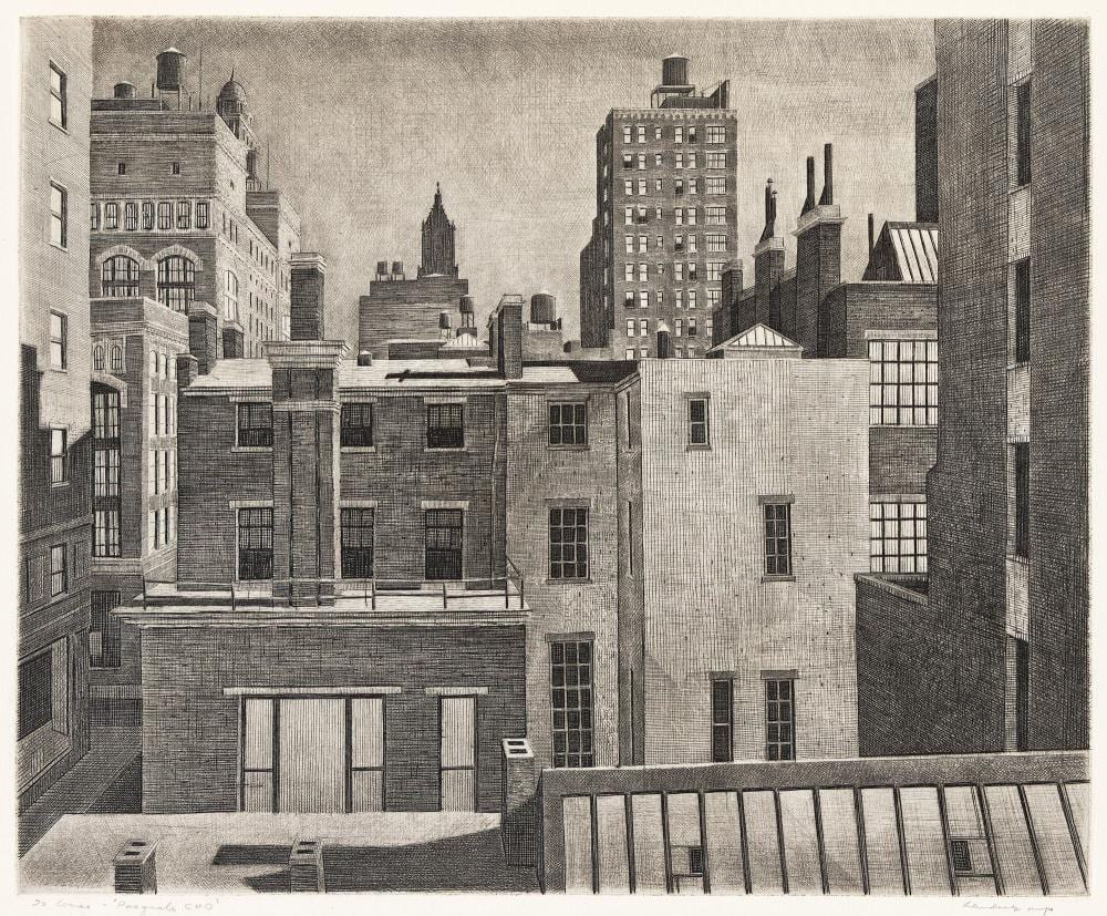 Armin Landeck comparable auction result: armin landeck 1905 1984 washington square vista 1945