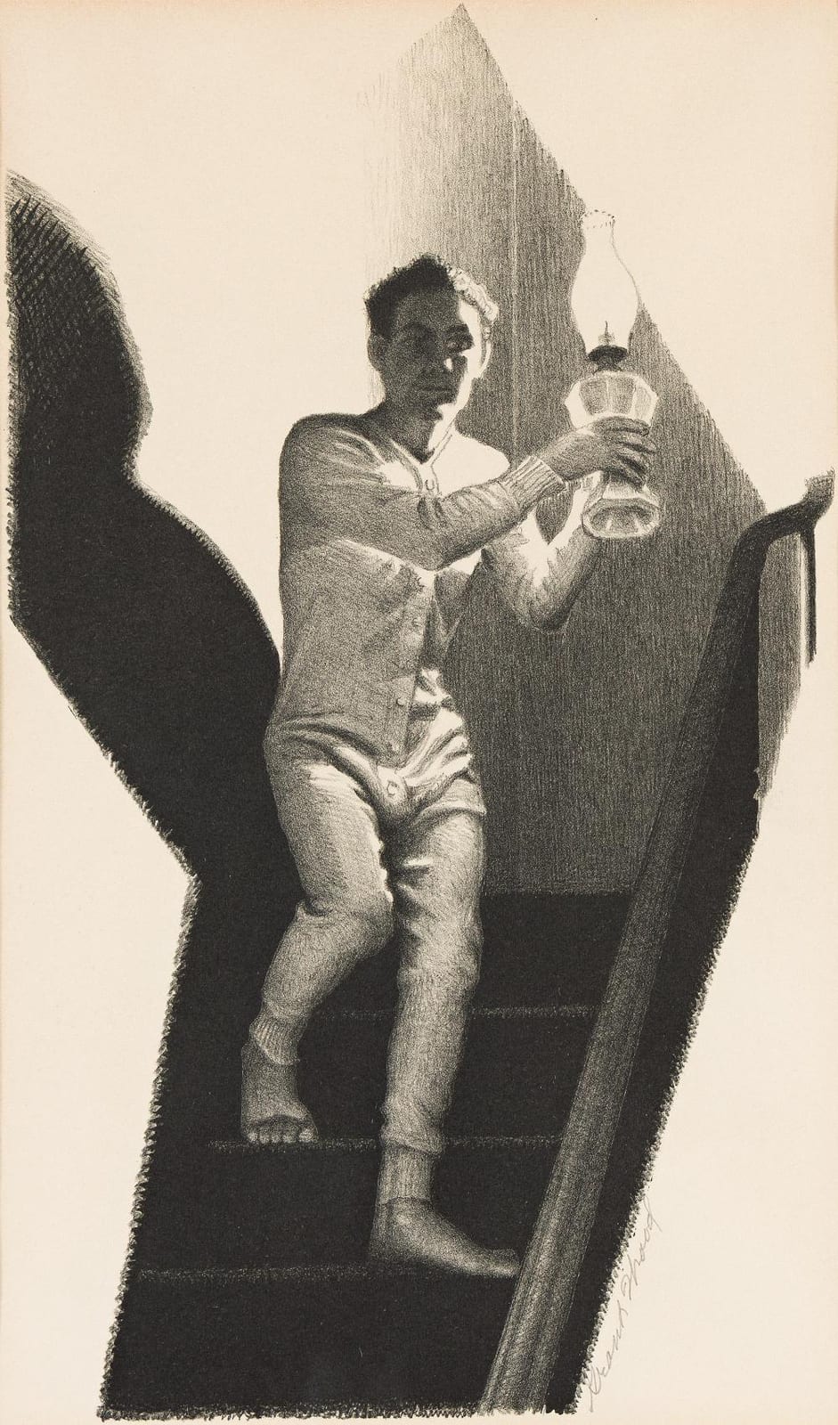 Grant Wood comparable auction result: grant wood 1891 1942 midnight alarm 1939