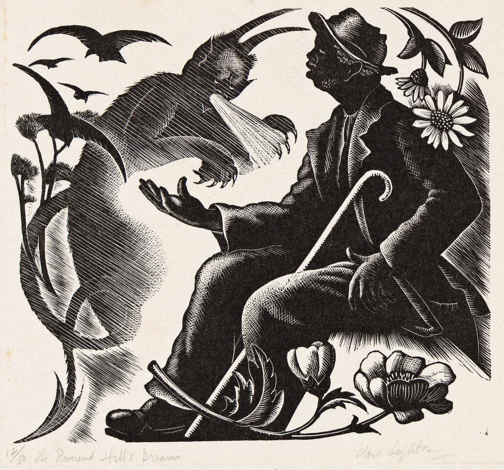 Claire Leighton comparable auction result: claire leighton 1898 1989 the reverend hill s dream 1942
