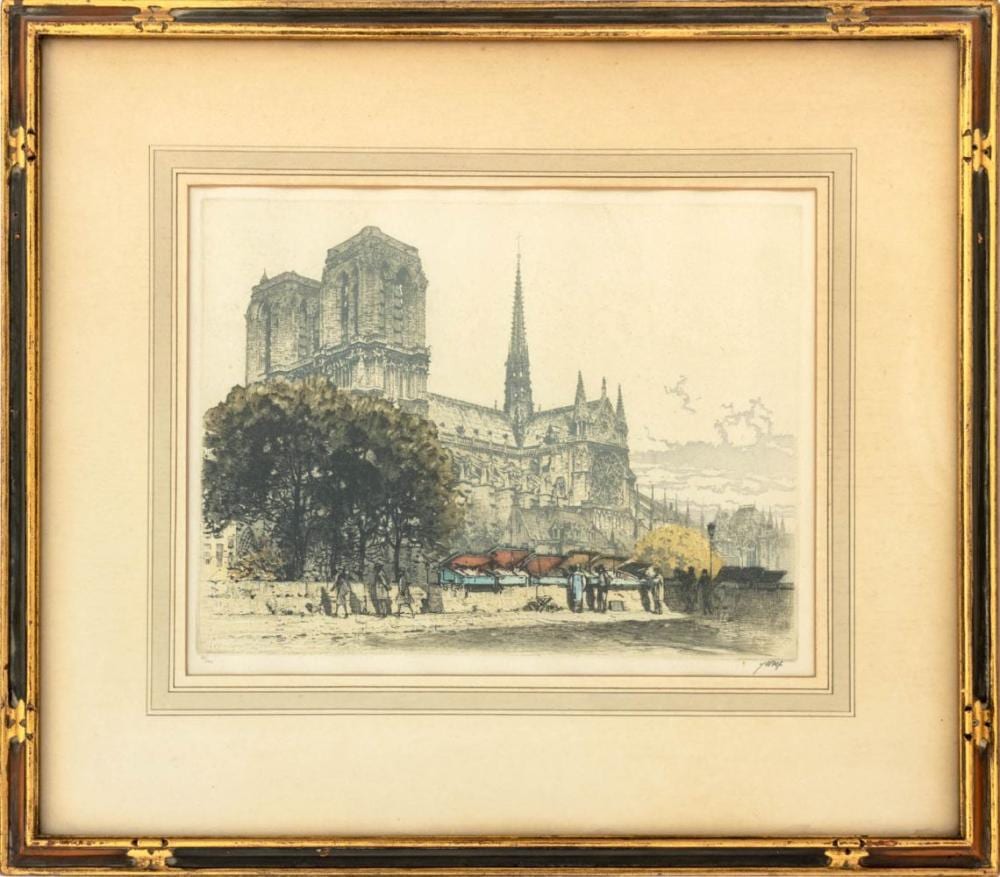 Franz Xaver Wolf comparable auction result: franz xaver wolf paris notre dame iii etching