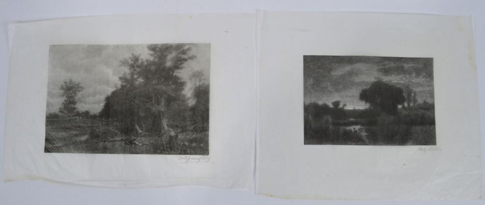 Charles Henry Miller comparable auction result: 2 charles henry miller etchings