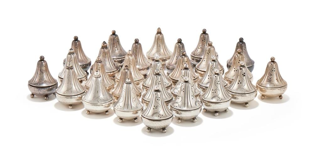 Harald Nielsen comparable auction result: harald nielsen danish 1892 1977 for georg jensen nine pairs of salt and pepper shakers