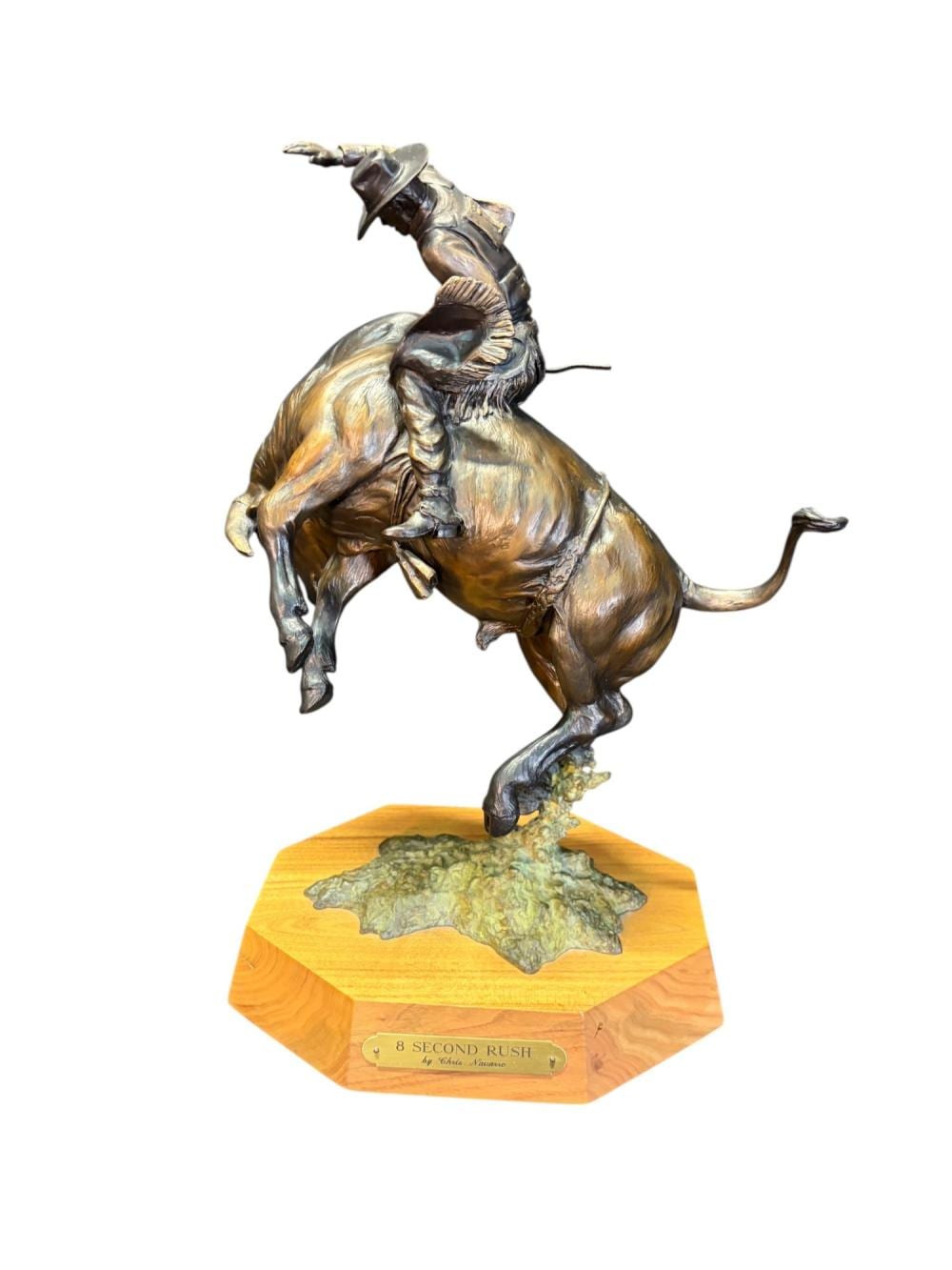 Chris Navarro comparable auction result: 8 second rush bronze sculpture by chris navarro