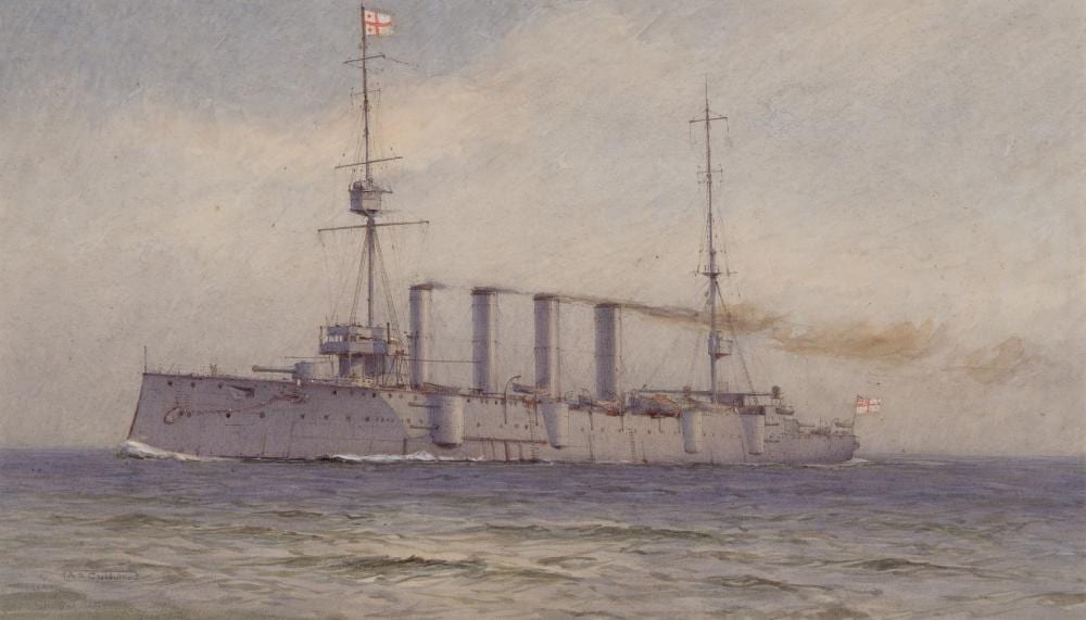 Alma Claude Burlton Cull comparable auction result: alma claude burlton cull british 1880 1931 h m armoured cruiser drake flagship 5th cruiser squadron