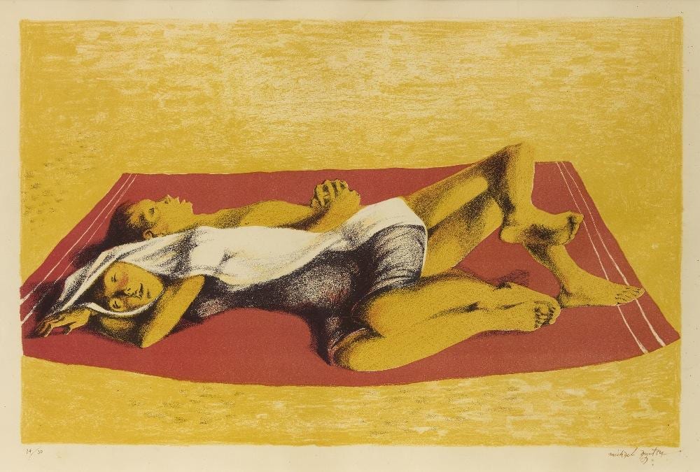 Michael Ayrton comparable auction result: michael ayrton sunbathers c 1956