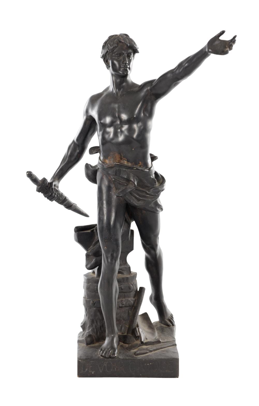 Eugène Marioton comparable auction result: eug ne marioton 1854 1933 a french patinated bronze figure devoir civique