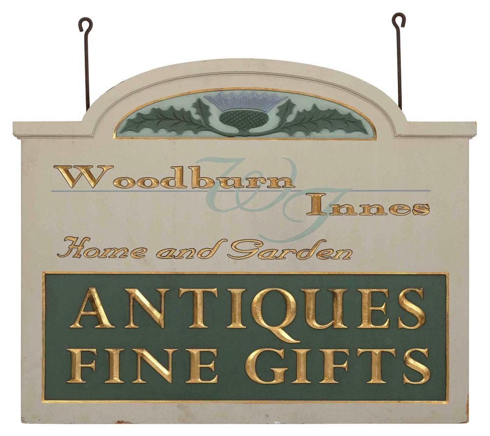 Paul White comparable auction result: paul white cape cod contemporary double sided carved and painted sign 37 x 47