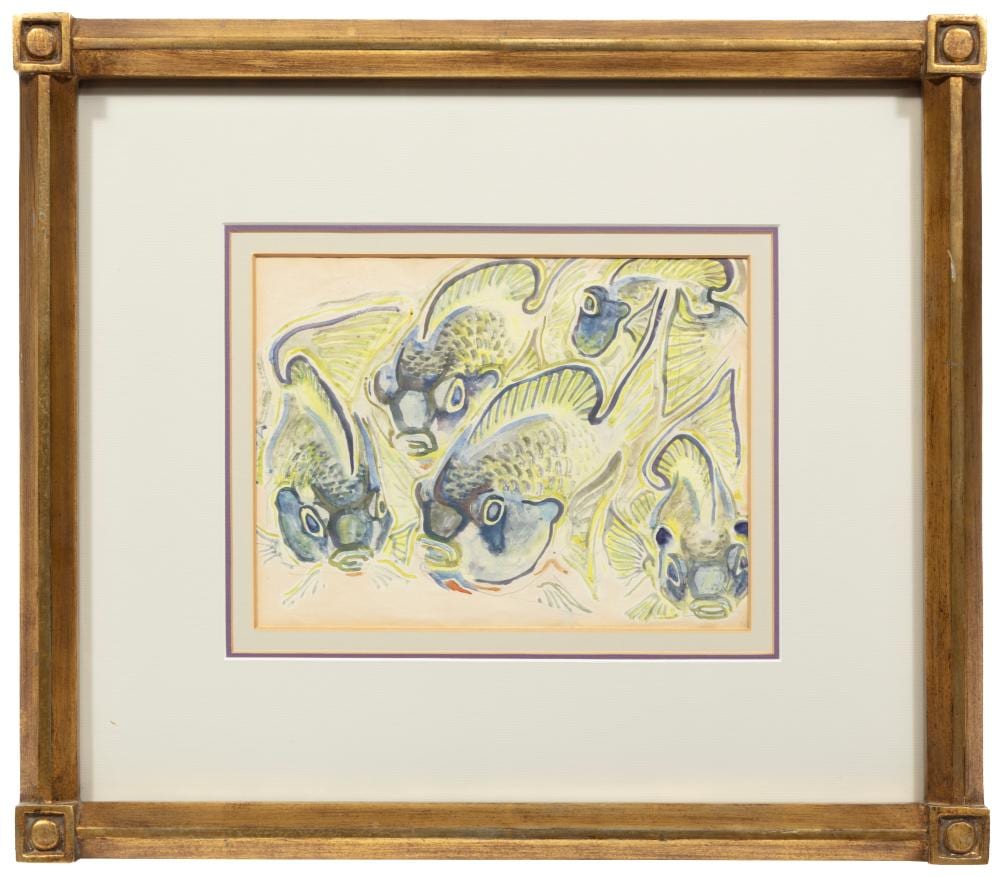 Walter Inglis Anderson comparable auction result: walter inglis anderson american mississippi 1903 1965 perch watercolor and graphite on paper