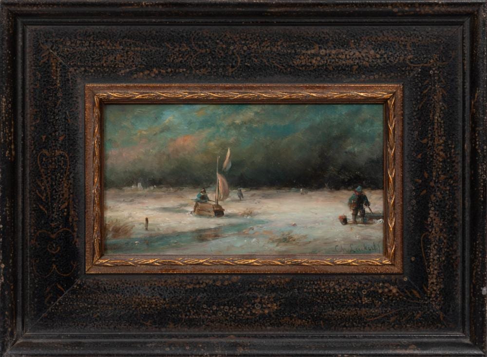Charles Henri Joseph Leickert comparable auction result: charles henri joseph leickert belgian 1816 1907 ice sailing oil on panel