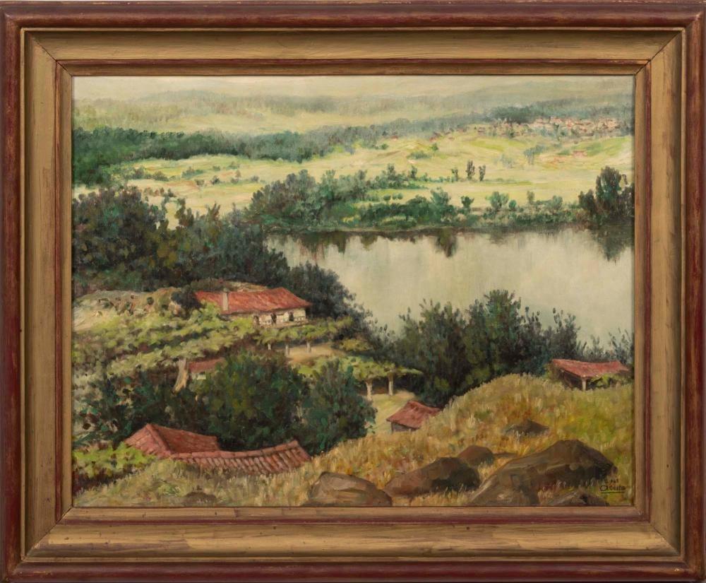 A. Costa comparable auction result: a costa paisagem com rio leo sobre tela dim aprox 51 x 65 cm