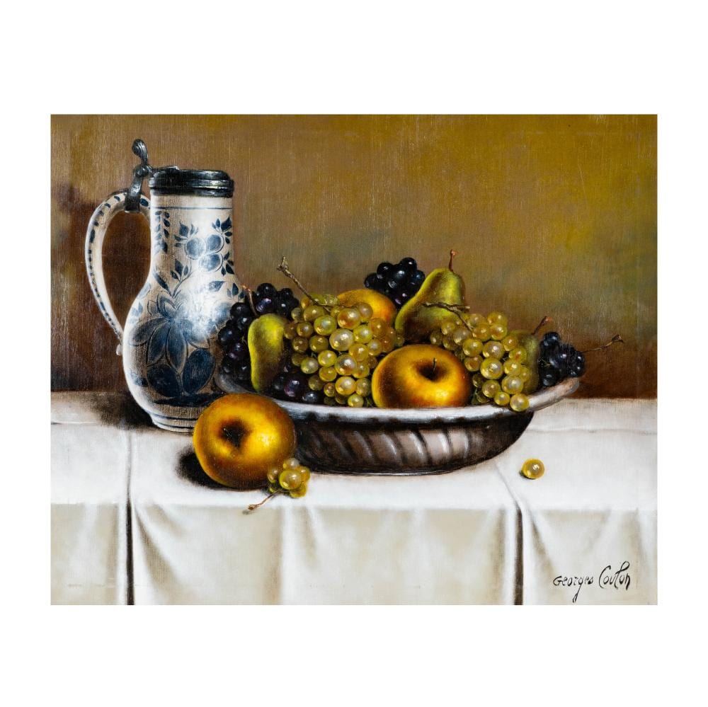Georges Coulon comparable auction result: georges coulon 1914 1990 still life pewter