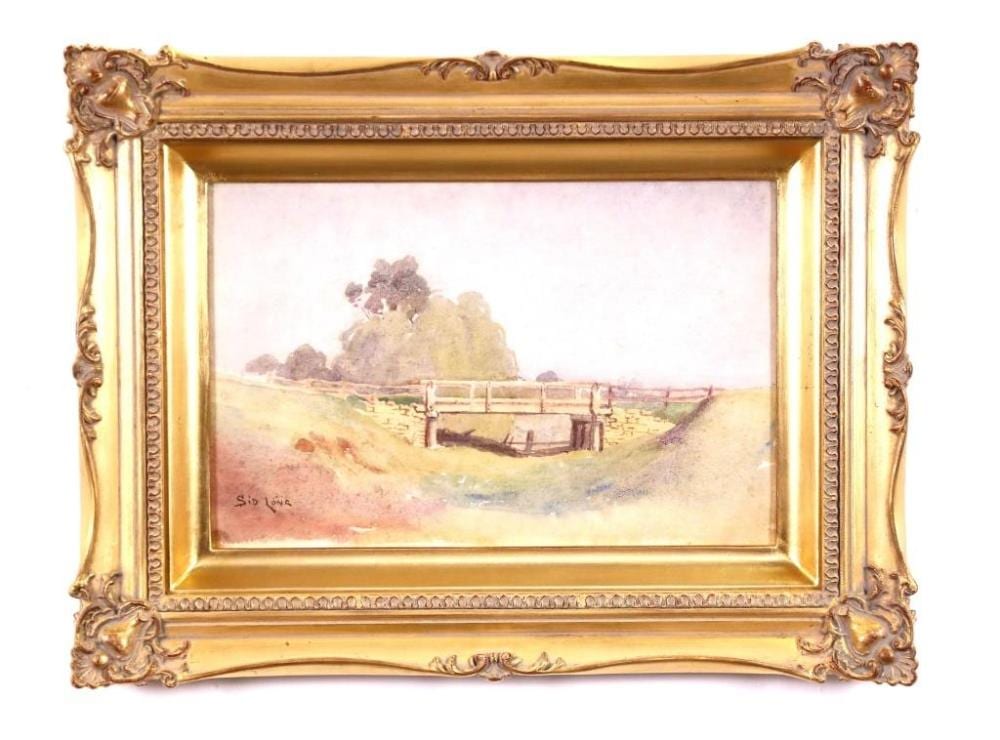Sydney Long comparable auction result: sydney long the old bridge watercolour signed lower left h 25 cm w 40 cm
