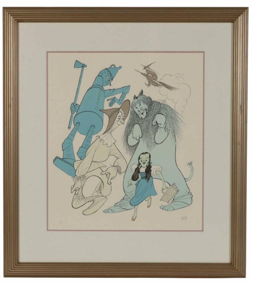 al hirschfeld 1903 2003 wizard of oz litho signed · Hill Auction Gallery · 2026-04-15 Al Hirschfeld comparable auction result: al hirschfeld 1903 2003 wizard of oz litho signed
