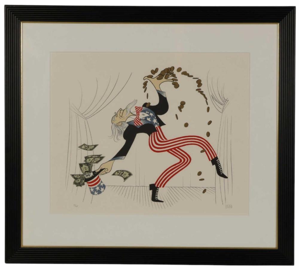 al hirschfeld 1903 2003 uncle sam le litho signed · Hill Auction Gallery · 2026-04-15 Al Hirschfeld comparable auction result: al hirschfeld 1903 2003 uncle sam le litho signed