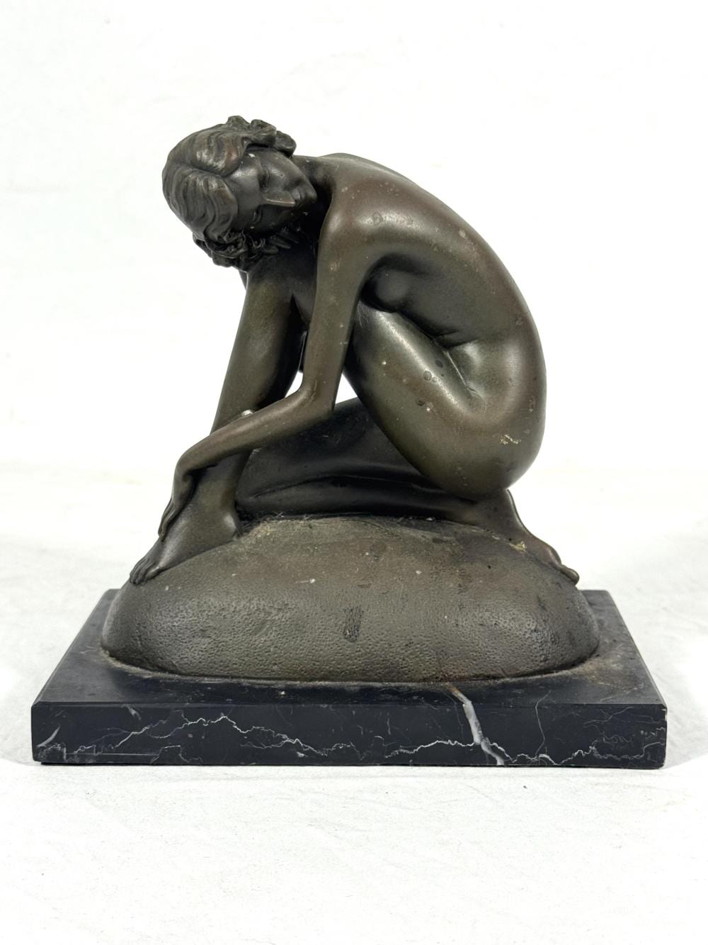 Miguel Fernando Lopez comparable auction result: miguel fernando lopez milo b1955 bronze nude sculpture signed milo height 18cm approx on polished marble base