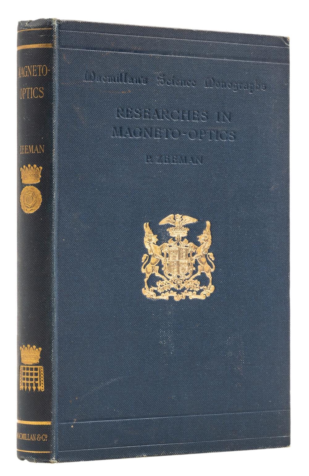 Reinier Zeeman comparable auction result: zeeman pieter researches in magneto optics first edition 1913