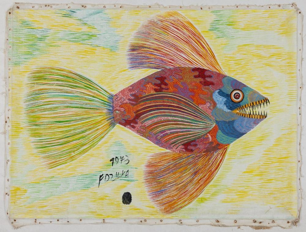 chico da silva brazil 1910 1985 untitled 1973 gouache on canvas without stretcher frame signed and dated · Setdart Auction House · 2026-04-16 Chico Da Silva comparable auction result: chico da silva brazil 1910 1985 untitled 1973 gouache on canvas without stretcher frame signed and dated