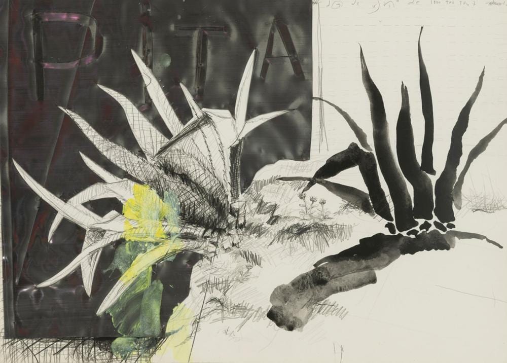 Andrés Nagel comparable auction result: andr s nagel san sebasti n 1947 pita collage and mixed media on paper with die cut metal foil signed in the upper right corner