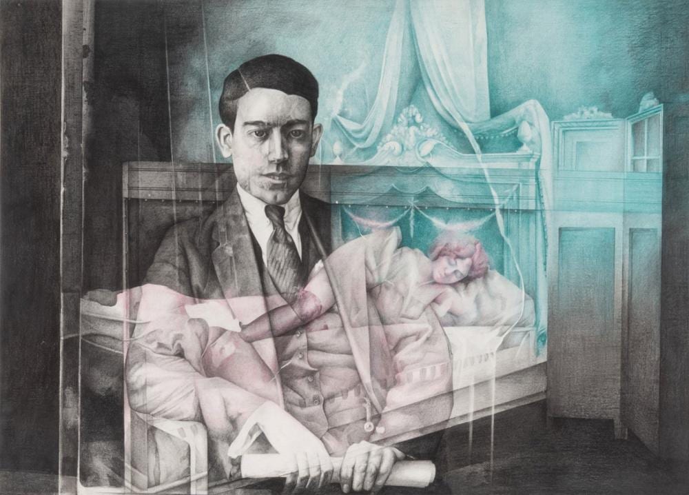 Rolando Campos comparable auction result: rolando campos seville 1947 dream 1972 mixed media on paper signed and dated in the lower left area